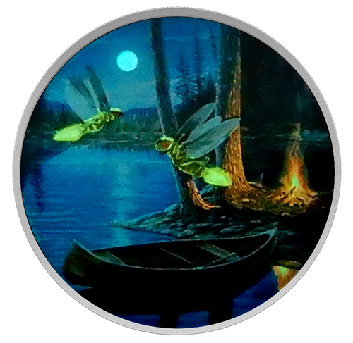 2 oz. Fine Silver Glow-in-the-Dark Coin – Moonlight Fireflies