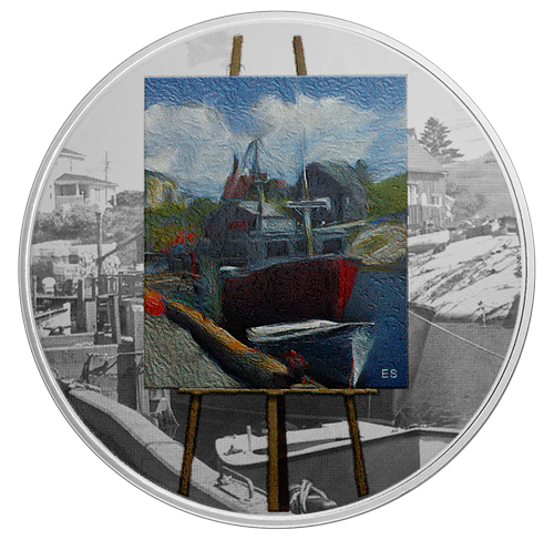 1 oz. Pure Silver Coloured Coin - En Plein Air: Maritime Memories - cscoinsnbanknotes