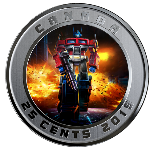 2019 OPTIMUS PRIME 3-D Lenticular Coin 25-cent Coin Canada Transformers - cscoinsnbanknotes