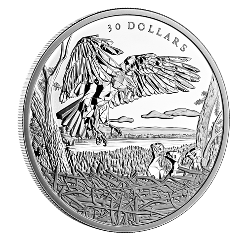 Pure Silver Coin – Multifaceted Animal Family: Bald Eagles