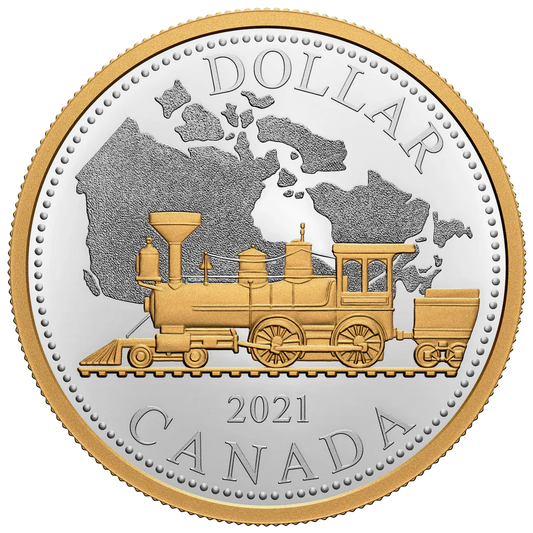 2021 $1 Silver Dollar: 140th Anniversary of the Trans-Canada Railway - Pure Silver Coin - cscoinsnbanknotes