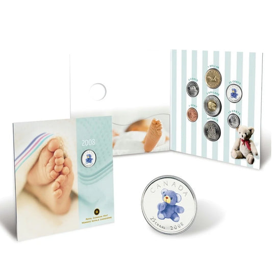 2008 Baby Gift Coin Set With Special Teddy Bear 25-Cent - cscoinsnbanknotes