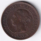 Canada 1901 1c One Large Cent Copper Coin Queen Victoria EF Extra Fine #9