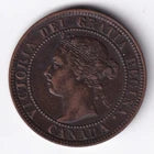 Canada 1897 1c One Large Cent Copper Coin Queen Victoria VF Very Fine #1
