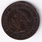 Canada 1891 1c One Large Cent Copper Coin Queen Victoria EF Extra Fine Obv #3 #1