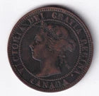 Canada 1901 1c One Large Cent Copper Coin Queen Victoria F+ Fine+ #10