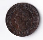 Canada 1886 1c One Large Cent Copper Coin Queen Victoria EF Extra Fine Obverse 1 - cscoinsnbanknotes