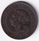 Canada 1896 1c One Large Cent Copper Coin Queen Victoria VF Very Fine #3