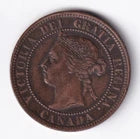 Canada 1899 1c One Large Cent Copper Coin Queen Victoria VF Very Fine #1