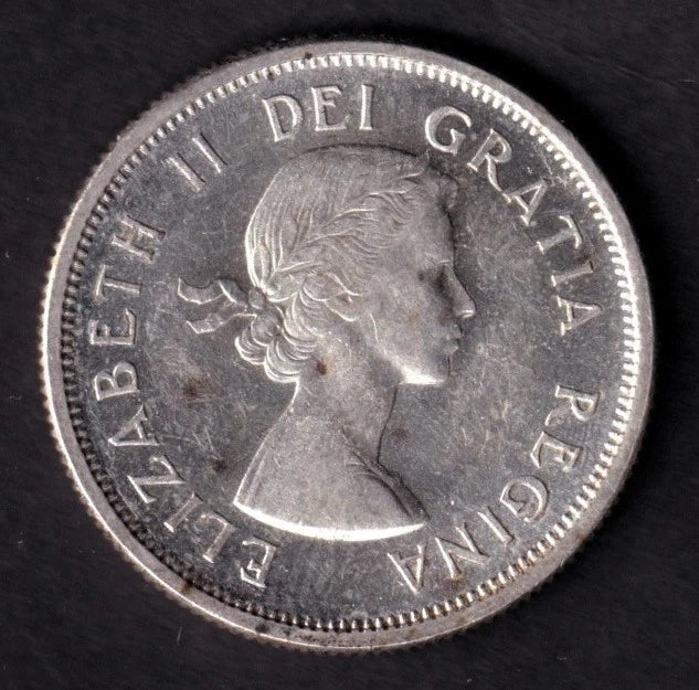 Canada 1958 25c Twenty Five Cent Silver Coin Queen Victoria II .800 Silver