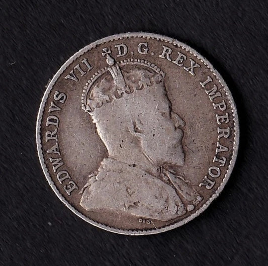 Canada 1910 10c Ten Cent Silver Coin King Edward VII Mint Tower Hill London .925