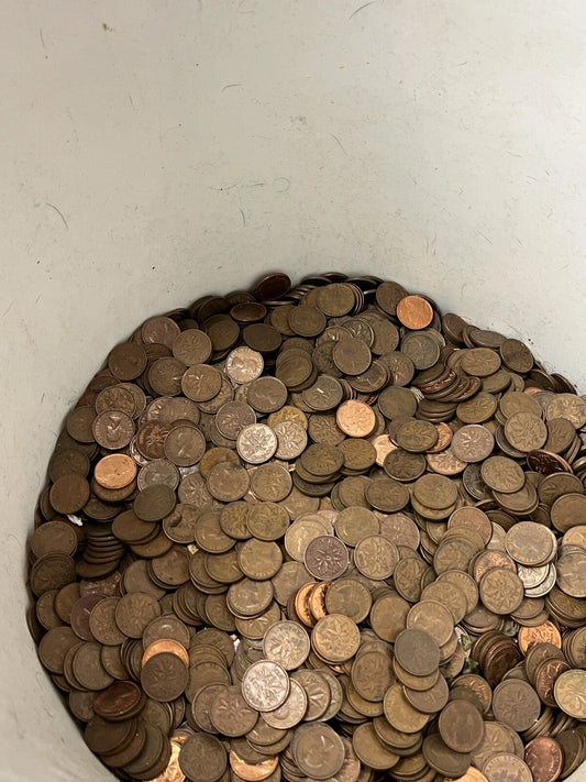 50 lbs Pre 1996 Canadian Copper Pennies 98% Pure Copper Bullion Errors Varieties - cscoinsnbanknotes