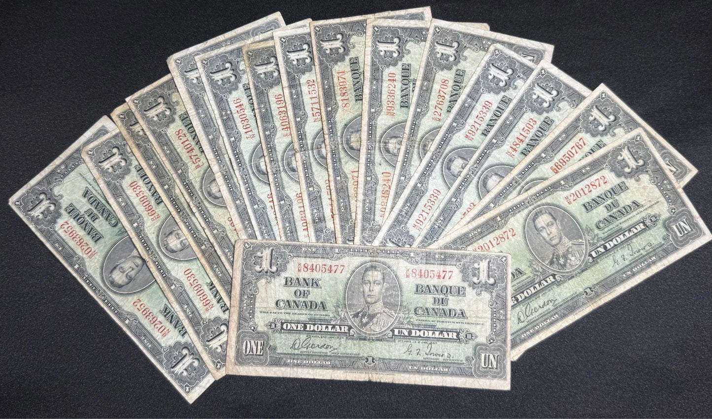 Canada 1937 $1 Dollar Banknote – King George VI – Nice Collector’s Note