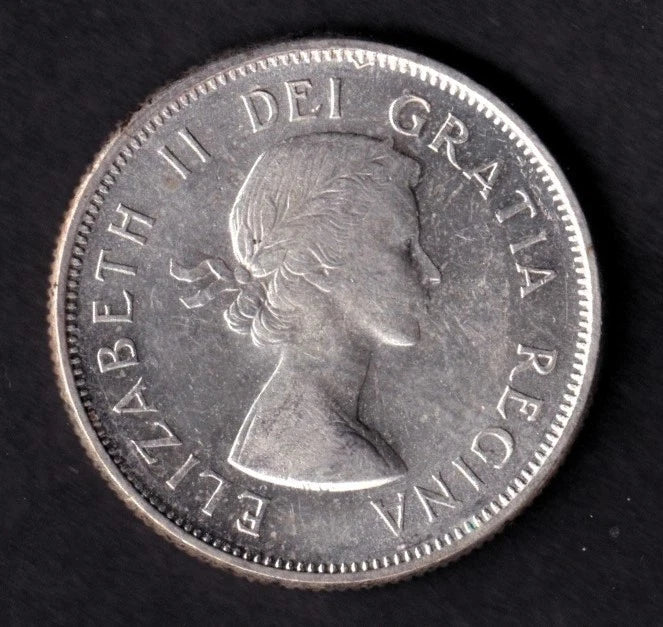 Canada 1957 25c Twenty Five Cent Silver Coin Queen Victoria II .800 Silver
