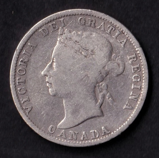 Canada 1888 25c Twenty Five Cent Silver Coin Queen Victoria Narrow "8"s .925