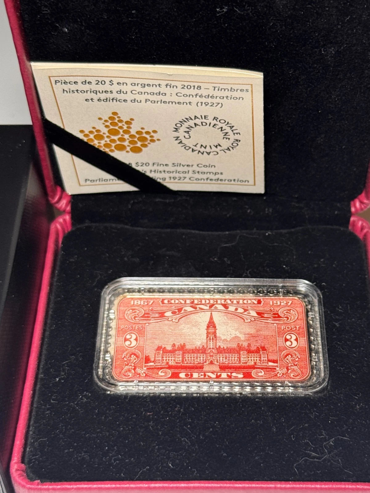 2018 Canada $20 Fine Silver Coin - Historical Stamps Parliament Building 1927