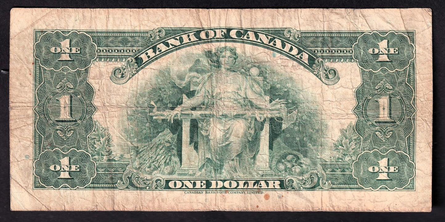 Bank Of Canada 1935 $1 One Dollar Banknote Osbourne - Towers VG - cscoinsnbanknotes
