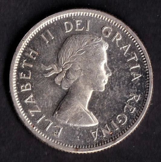 Canada 1956 25c Twenty Five Cent Silver Coin Queen Elizabeth II BU .800 Silver