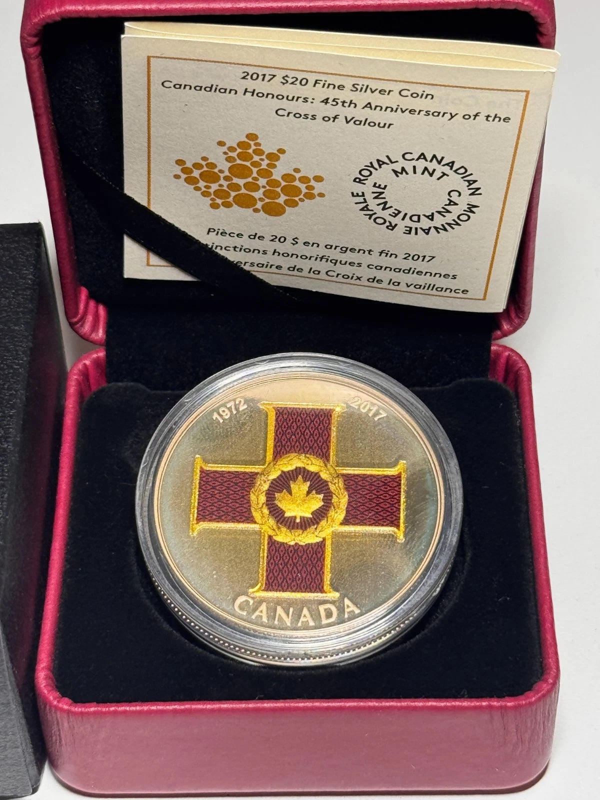 2017 Canada $20 Fine Silver Coin - 45th Anniversary of the Cross of Valour