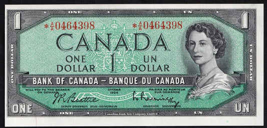 Canada 1954 $1 One Dollar Replacement Banknote Beattie - Rasminsky *A/A UNC BC-37bA - cscoinsnbanknotes