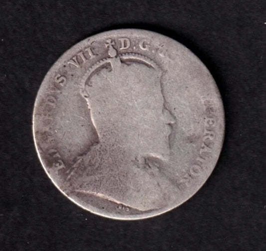 Canada 1908 10c Ten Cent Silver Coin King Edward VII G Good .925 Silver
