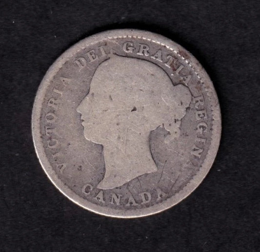 Canada 1888 10c Ten Cent Silver Coin Queen Victoria .925 Silver