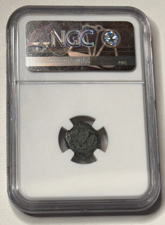 Judaea Herod I AE Prutah 40-4 BC NGC Certified Biblical “Widow’s Mite” Coin
