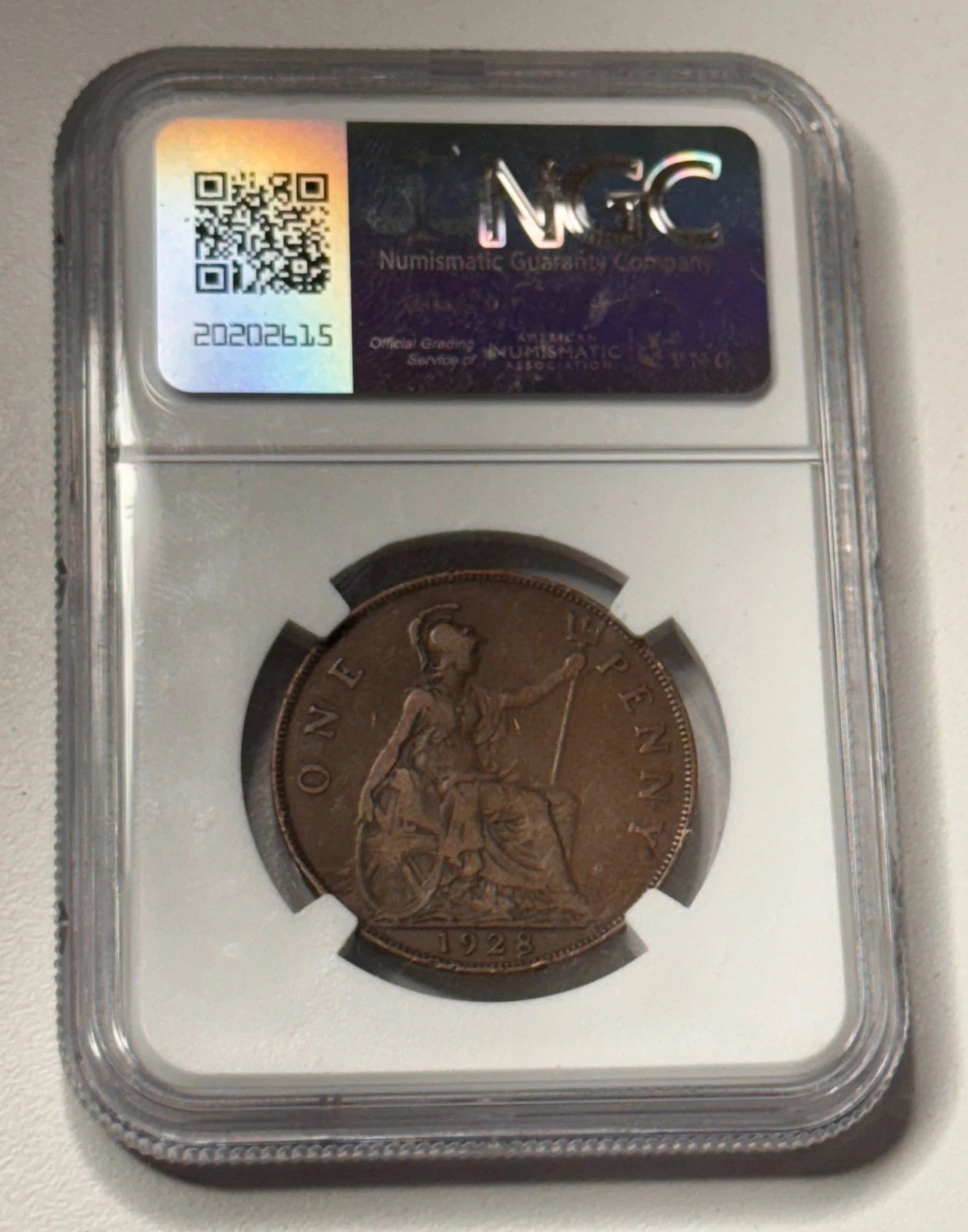 1928 Great Britain Penny NGC Genuine King George V Certified British Coin - cscoinsnbanknotes