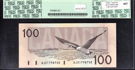 Canada 1988 $100 One Hundred Dollar Replacement Banknote AJX PCGS Gem New 65 PPQ