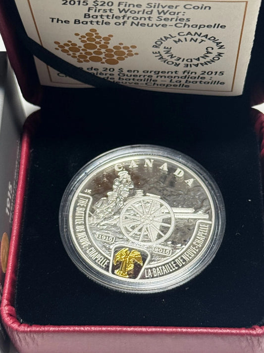 2015 Canada $20 Fine silver coin - WWI Battlefront The Battle of Neuve-Chapelle