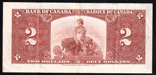 Canada 1937 $2 Two Dollar Banknote Coyne - Towers BC-22c EF Extra Fine - cscoinsnbanknotes