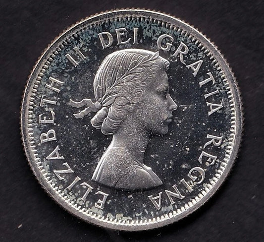 Canada 1959 25c Twenty Five Cent Silver Coin Queen Elizabeth II Proof Like .800