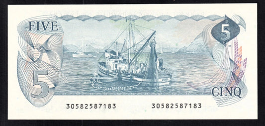 Canada 1972 $5 Five Dollar Banknote Crow - Bouey BC-53b UNC Uncirculated - cscoinsnbanknotes