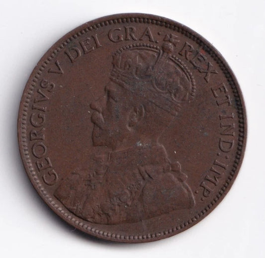 Canada 1918 1c One Large Cent Copper Coin King George V - cscoinsnbanknotes