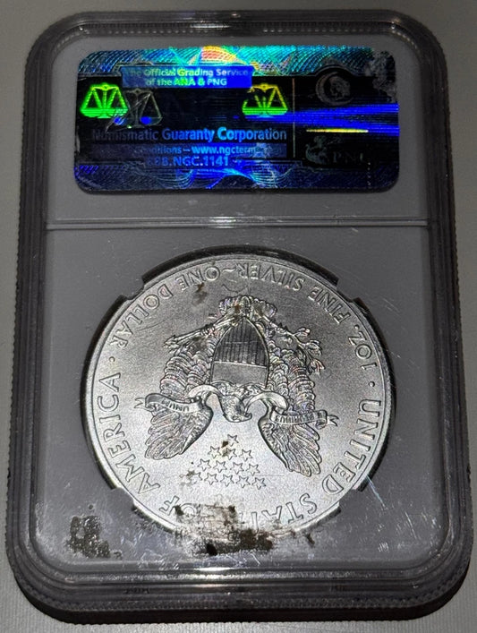 United States 2011 American 1oz Silver Eagle NGC Graded MS-70 25th Ann/ Early Re