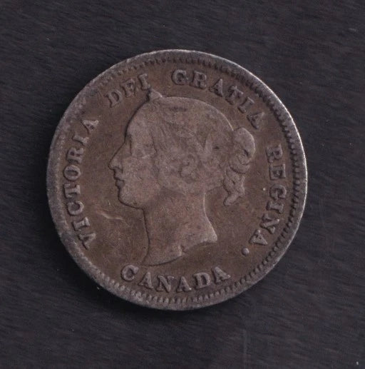 Canada 1881 5c Five Cent Silver Coin Queen Victoria .925 Silver #1 - cscoinsnbanknotes