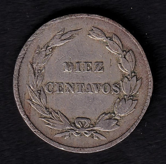 Ecuador 1918 10c Ten Centavos Copper-Nickel Coin US Minted Philadelphia - cscoinsnbanknotes