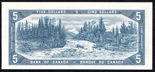 Canada 1954 $5 Five Dollar Banknote Beattie - Rasminsky BC-39b - cscoinsnbanknotes