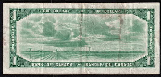 Canada 1954 $1 One Dollar Banknote Beattie - Coyne Devils Face BC-29b F-VF - cscoinsnbanknotes