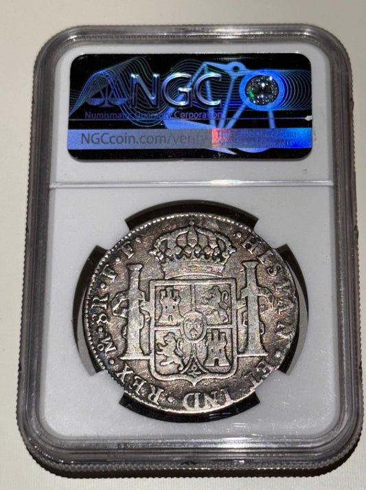 Mexico 1781 MO FF 8 Reales .900 Silver NGC Graded VF - Cleaned Carolus III