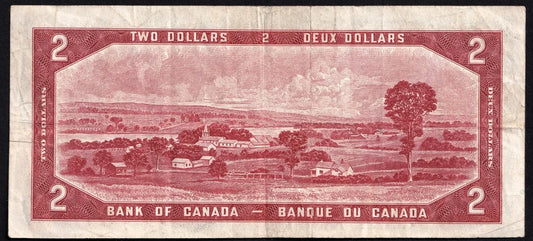 Canada 1954 $2 Two Dollar Devils Face Banknote Beattie - Coyne E/B BC-30b VF - cscoinsnbanknotes