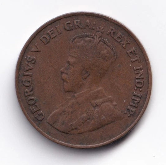 Canada 1926 1c One Small Cent Copper Coin King George V - cscoinsnbanknotes