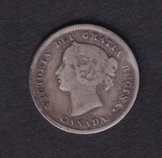 Canada 1893 5c Five Cent Silver Coin Queen Victoria .925 Silver #1 - cscoinsnbanknotes