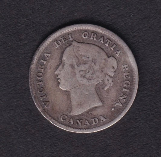 Canada 1893 5c Five Cent Silver Coin Queen Victoria .925 Silver #1 - cscoinsnbanknotes