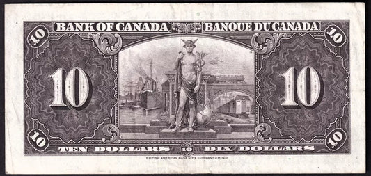 Canada 1937 $10 Ten Dollar Banknote Coyne - Towers BC-24c VF Very Fine - cscoinsnbanknotes