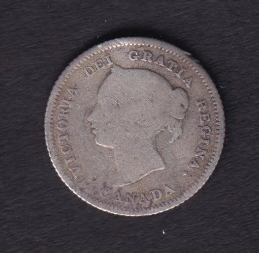 Canada 1880 5c Five Cent Silver Coin Queen Victoria .925 Silver #1 - cscoinsnbanknotes