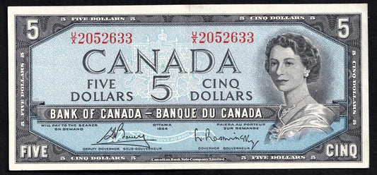 Canada 1954 $5 Five Dollar Banknote Bouey - Rasminsky BC-39c AU-UNC - cscoinsnbanknotes