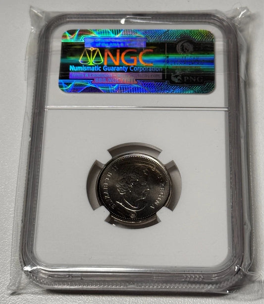 Canada 2010 5c Five Cent NGC MS68 Certified Coin Queen Elizabeth II Rare Top Pop