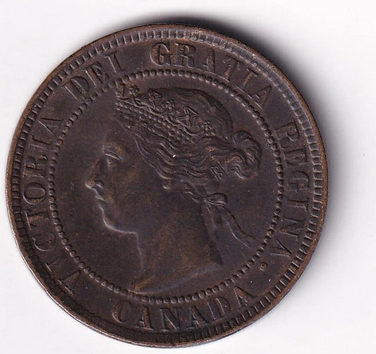 Canada 1901 Large One 1 Cent Queen Victoria - Extra Fine/Almost Uncirculated - cscoinsnbanknotes