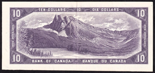 Canada 1954 $10 Ten Dollar Banknote Beattie - Rasminsky BC-40b XF - cscoinsnbanknotes